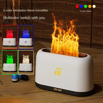 Flame Aroma Diffuser Air Humidifier – Ultrasonic Cool Mist Maker with LED Flame Effect for Essential Oils
