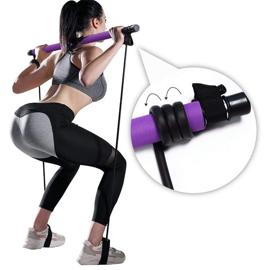 Portable Pilates Bar Kit with Resistance Bands – Full-Body Home Gym Equipment for Strength Training & Flexibility