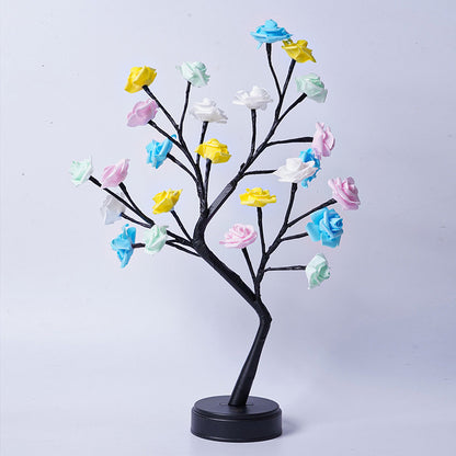 Flower Tree Rose Lamp – USB-Powered Fairy Desk Night Light for Weddings, Valentine's & Holiday Decor