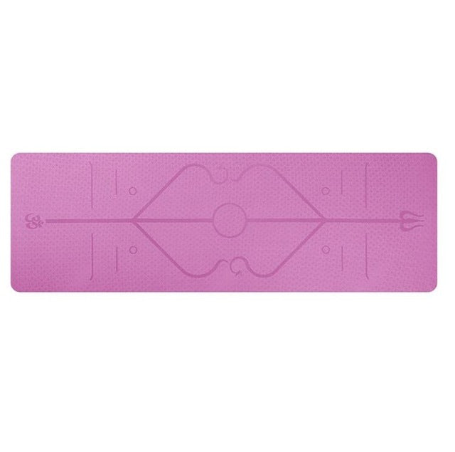 Non-Slip TPE Yoga Mat with Position Lines – Eco-Friendly 6mm Mat for Beginners
