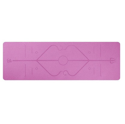 Non-Slip TPE Yoga Mat with Position Lines – Eco-Friendly 6mm Mat for Beginners