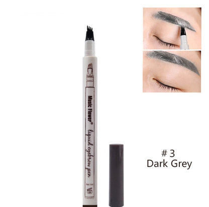 Waterproof Natural Eyebrow Pen – 4-Point Microblading Fork Tip Tattoo Pencil