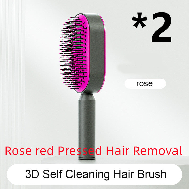 Self-Cleaning Hair Brush for Women - Anti-Static Scalp Massage Comb