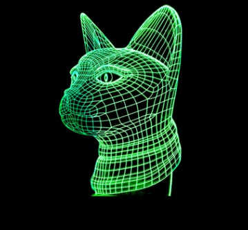 Colorful 3D Volt Cat Illusion LED Table Lamp – Acrylic Visual Stereo Light with Touch Control and USB Power