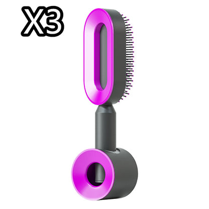 Self-Cleaning Hair Brush for Women - Anti-Static Scalp Massage Comb
