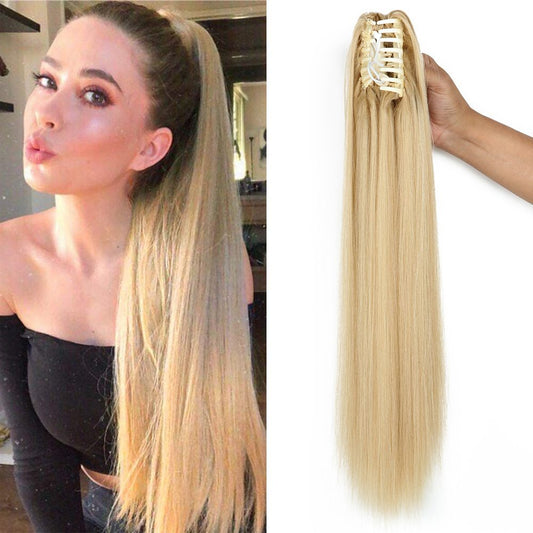 "Fashion Ponytail Claw Clip - Long Straight Fluffy Hair