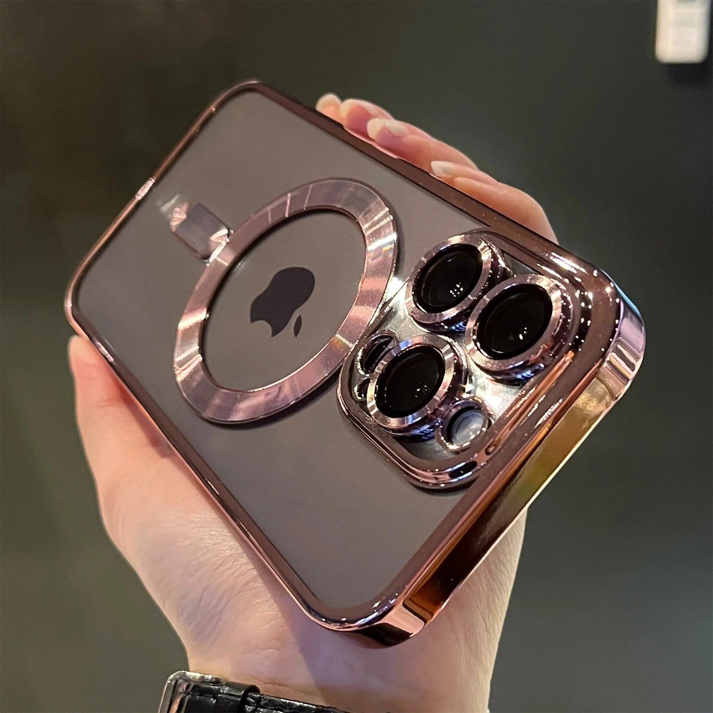 Plating Soft TPU Full Lens Protect Case for iPhone 13 14 12 11 15 Pro Max Plus Magsafe Magnetic Phone Case Wireless Charge Cover