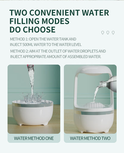 Anti-Gravity Water Drop Humidifier & Aromatherapy Diffuser – 500ml Ultrasonic Cool Mist for Home & Office