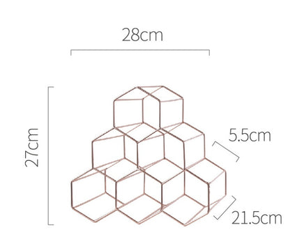 Creative Geometric Metal Wine Rack – Modern Wine Bottle Holder for Home, Bar, or Restaurant