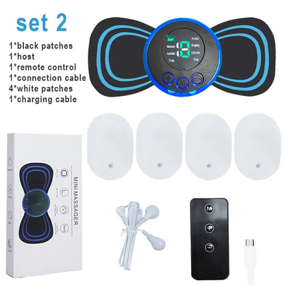 8 Modes Rechargeable Neck Massager with Remote Control EMS Low Frequency Pulse Massager For Muscle Relaxation Relief The Pain