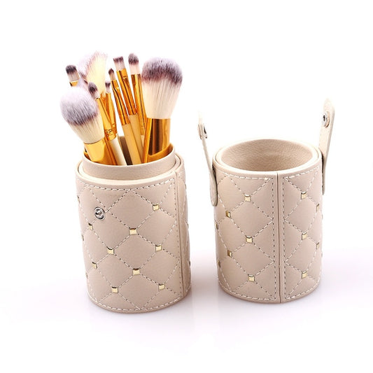 12-Piece Makeup Brush Set with Storage Bucket – Complete Cosmetic Application Kit