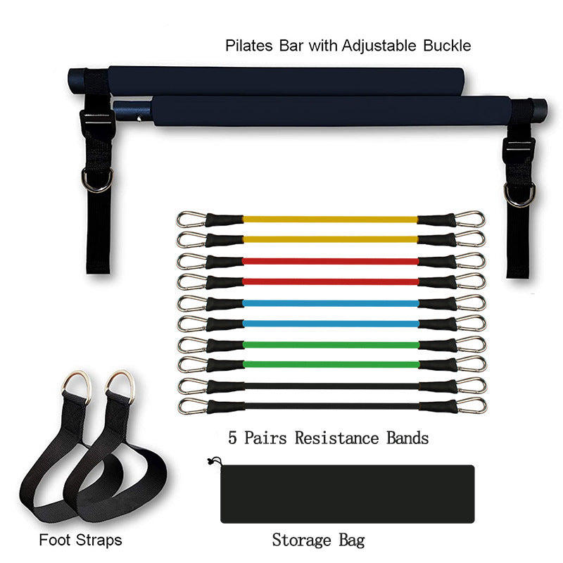 Portable Pilates Bar Kit with Resistance Bands – Full-Body Home Gym Equipment for Strength Training & Flexibility