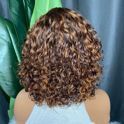 Curly Human Hair Wig - Full Machine Made for a Natural Look