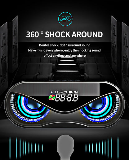 Colorful Lights Bluetooth Speaker with Dual Speakers and Digital Controls – Portable Wireless Speaker with LED Lights