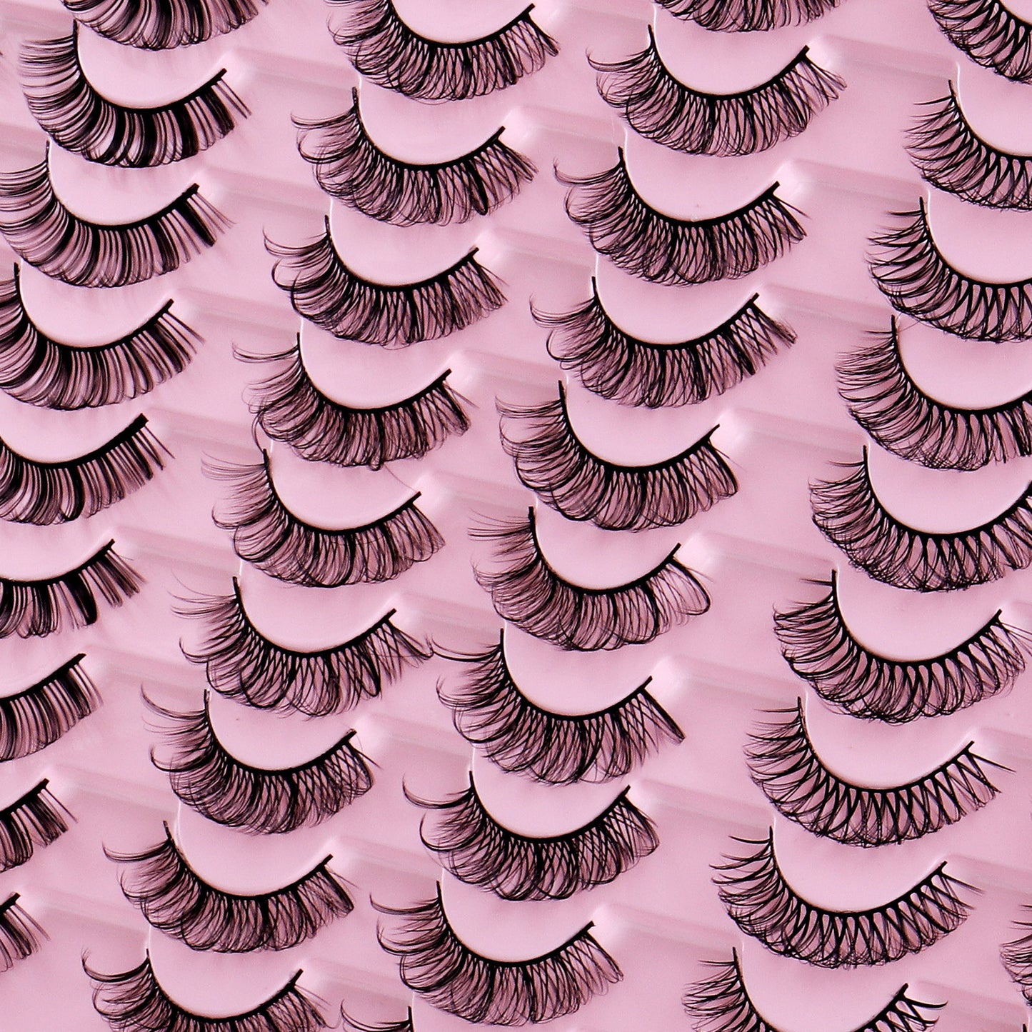 30 Pairs of DD Curl Russian False Eyelashes - Thick & Natural Look
