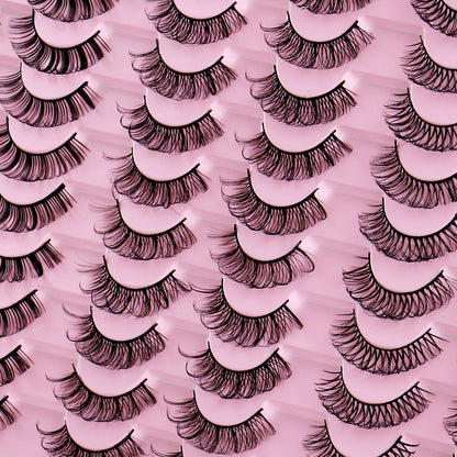 30 Pairs of DD Curl Russian False Eyelashes - Thick & Natural Look