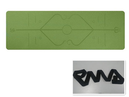 Non-Slip TPE Yoga Mat with Position Lines – Eco-Friendly 6mm Mat for Beginners