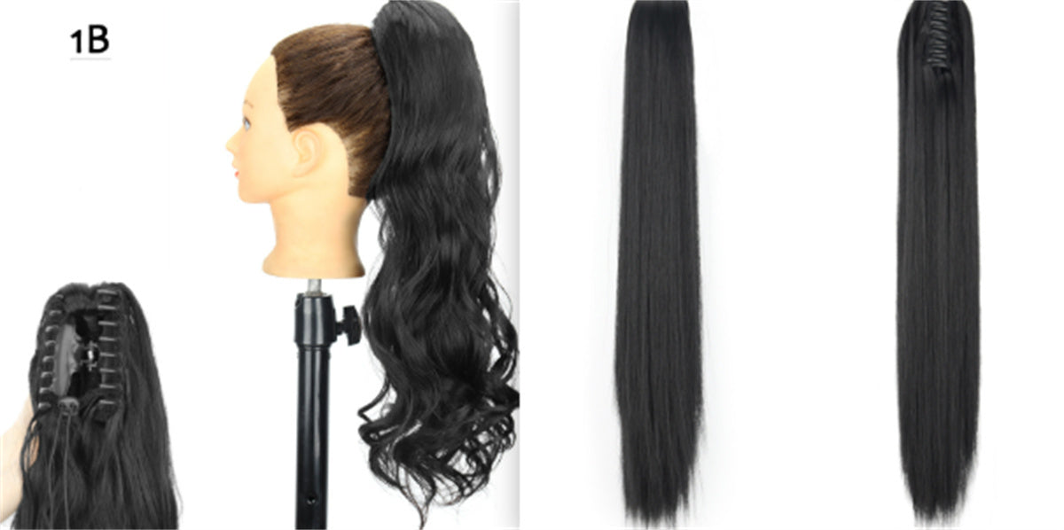 "Fashion Ponytail Claw Clip - Long Straight Fluffy Hair