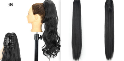 "Fashion Ponytail Claw Clip - Long Straight Fluffy Hair