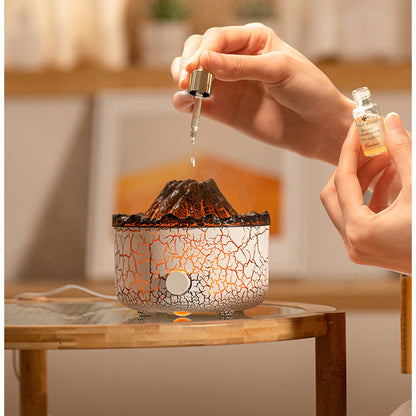 Creative Volcano Humidifier Aromatherapy Machine – Jellyfish Flame Effect Essential Oil Diffuser with LED Lighting