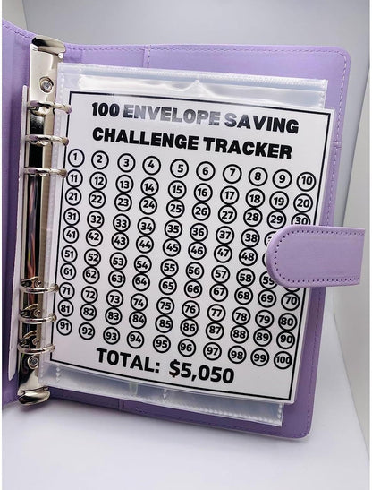 Cash Envelope Challenge Binder – Budget Tracker Organizer for Couples & Saving Goals