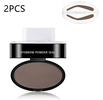 Eyebrow Stamp & Stencil Kit – Waterproof Brow Powder with 10 Reusable Stencils for Effortless, Natural-Looking Brows
