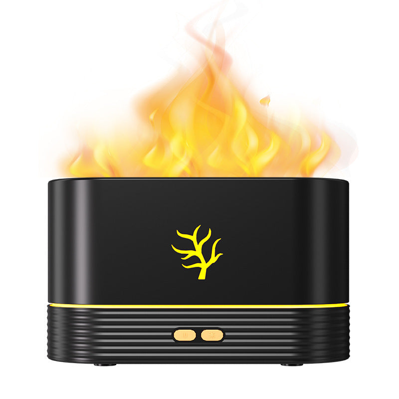 Flame Aroma Diffuser Air Humidifier – Ultrasonic Cool Mist Maker with LED Flame Effect for Essential Oils