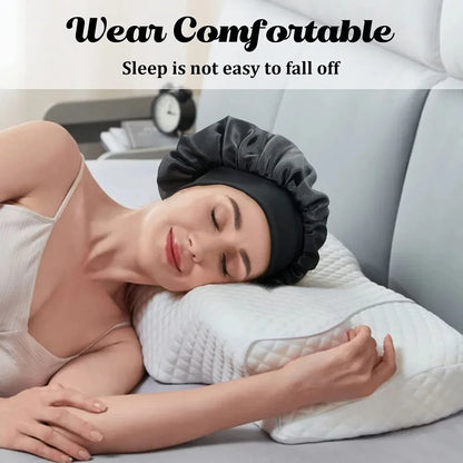 Shower Cap Hairdressing Hair Care Hat High Elasticity Monthly Shower Cap Female Nursing Satin Sleeping Cap