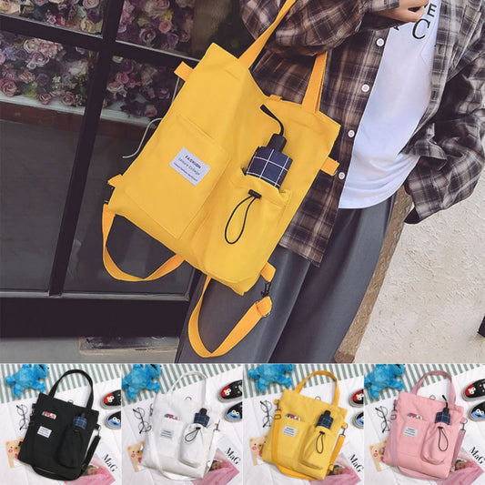 Canvas Bags Students Handbag With Pockets Preppy Buckpack Shoulder Bag For Women