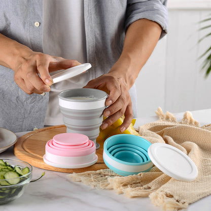 Portable Foldable Silicone Lunch Box – Collapsible, Leakproof & Microwave Safe