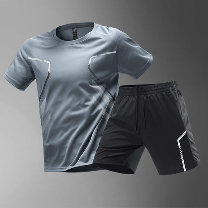 Men’s Quick-Dry Color Block Sports T-Shirt – Breathable Short Sleeve Workout Tee