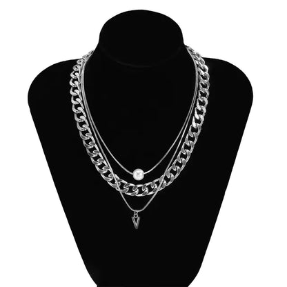 Modern Men's Pearl Triangle Necklace