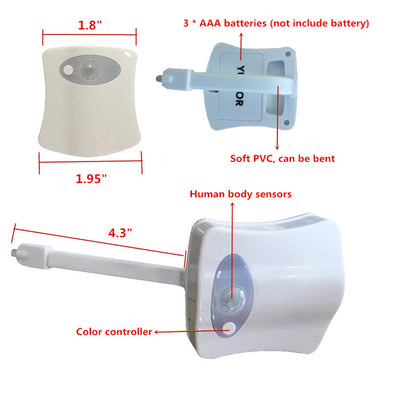 Toilet Induction LED Night Light – Motion-Activated Bathroom Light with Adjustable Colors