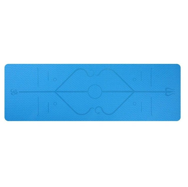 Non-Slip TPE Yoga Mat with Position Lines – Eco-Friendly 6mm Mat for Beginners