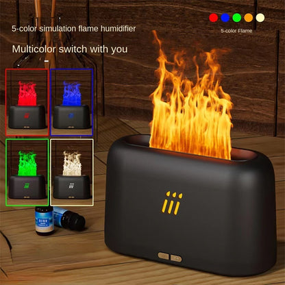 Flame Aroma Diffuser Air Humidifier – Ultrasonic Cool Mist Maker with LED Flame Effect for Essential Oils