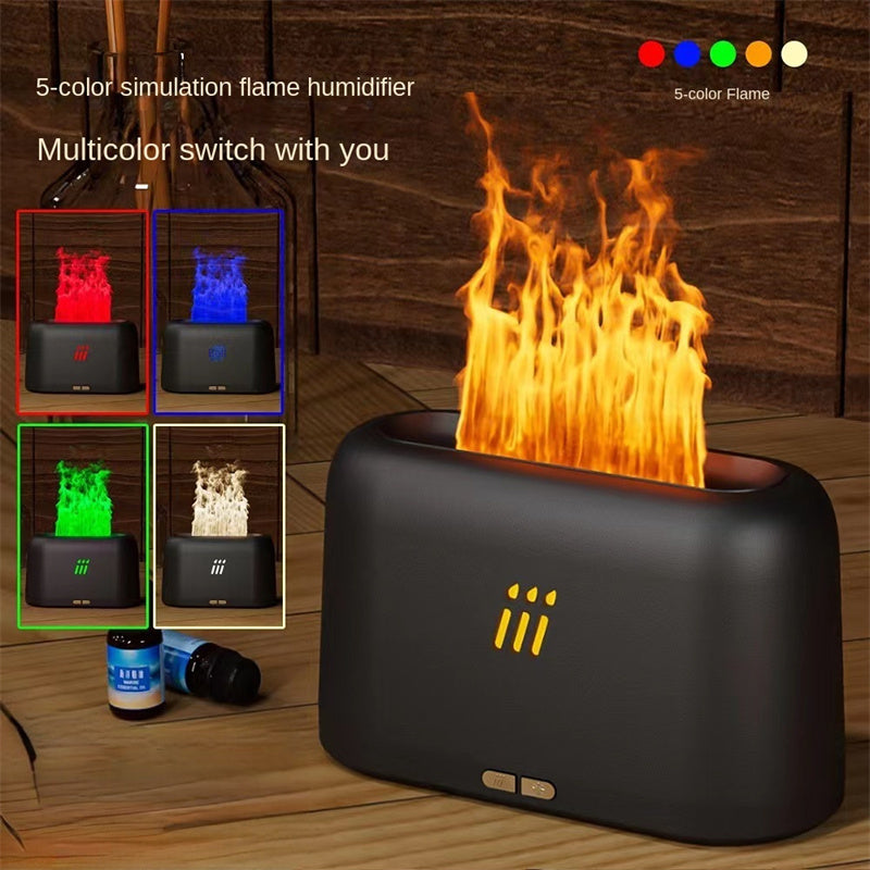Flame Aroma Diffuser Air Humidifier – Ultrasonic Cool Mist Maker with LED Flame Effect for Essential Oils
