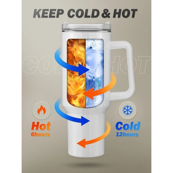 40 OZ Sublimation Blanks Tumblers With Handle Straw And Lid - Perfect For Custom Designs And Personalized Gifts, Suitable For Tumbler Heat Press And Sublimation Oven Printing