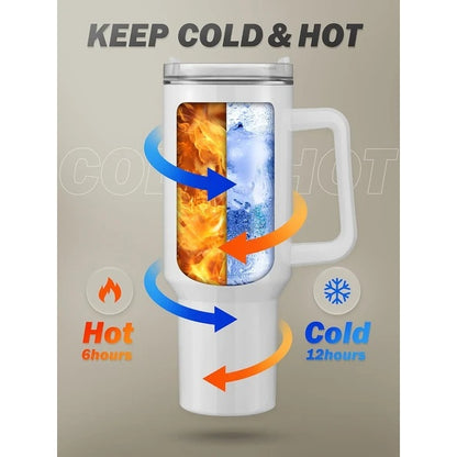 40 OZ Sublimation Blanks Tumblers With Handle Straw And Lid - Perfect For Custom Designs And Personalized Gifts, Suitable For Tumbler Heat Press And Sublimation Oven Printing