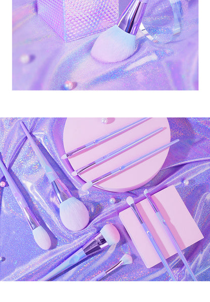 Mermaid-Inspired 10-Piece Makeup Brush Set – Vibrant, Soft & Cruelty-Free