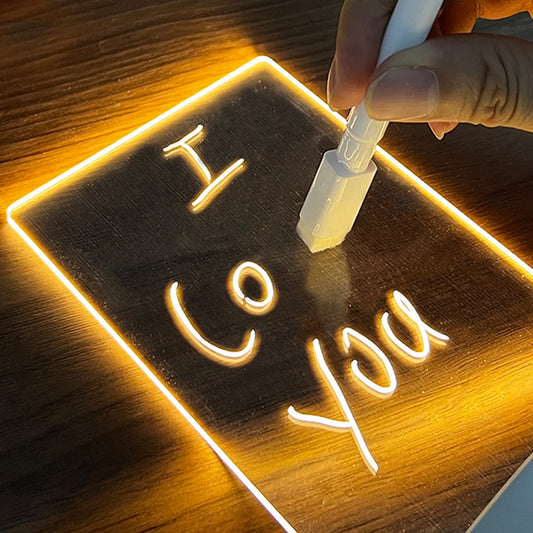 Creative LED Note Board Night Light with USB Message Board and Pen
