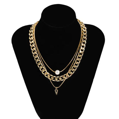 Modern Men's Pearl Triangle Necklace