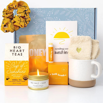 Sunshine Self-Care Gift Set with Herbal Tea and Bath Bomb