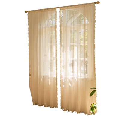 Wood Color Lace Mesh Curtains - Stylish and Elegant Home Decor