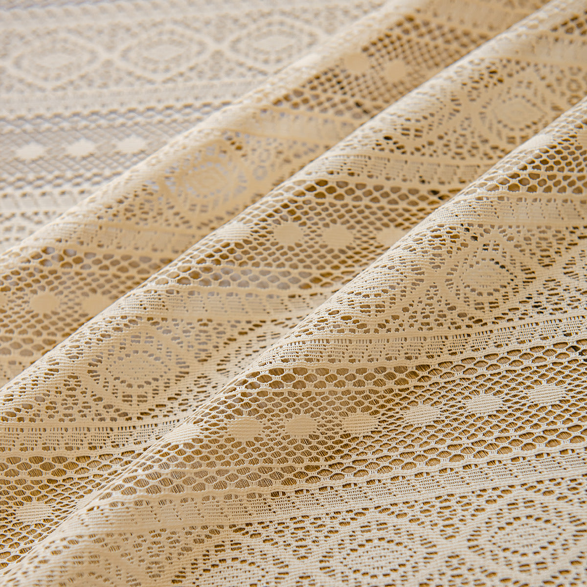 Wood Color Lace Mesh Curtains - Stylish and Elegant Home Decor