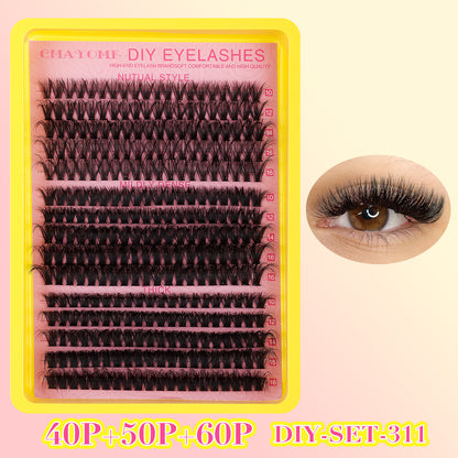 Segmented Hot Melt Stem Thick False Eyelash Set