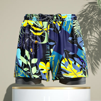 Men's 2-in-1 Quick-Dry Swim Trunks – Breathable Loose-Fit Beach Shorts with Inner Briefs