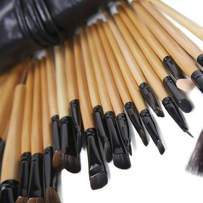 Professional 24-Piece Makeup Brush Set with Travel Bag - Complete Cosmetic Tools