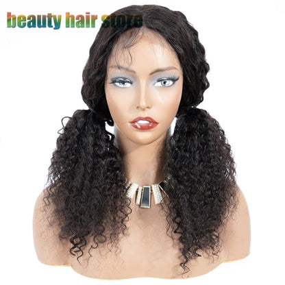 Brazilian Kinky Curly Lace Front Wig – 100% Human Hair, Glueless, Pre-Plucked