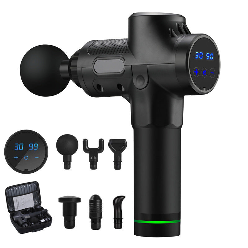 Fascia Gun Deep Tissue Massage Gun – 6 Speeds, 4 Heads, LCD Touchscreen