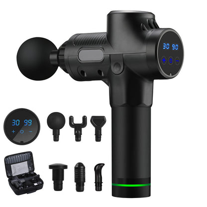 Fascia Gun Deep Tissue Massage Gun – 6 Speeds, 4 Heads, LCD Touchscreen